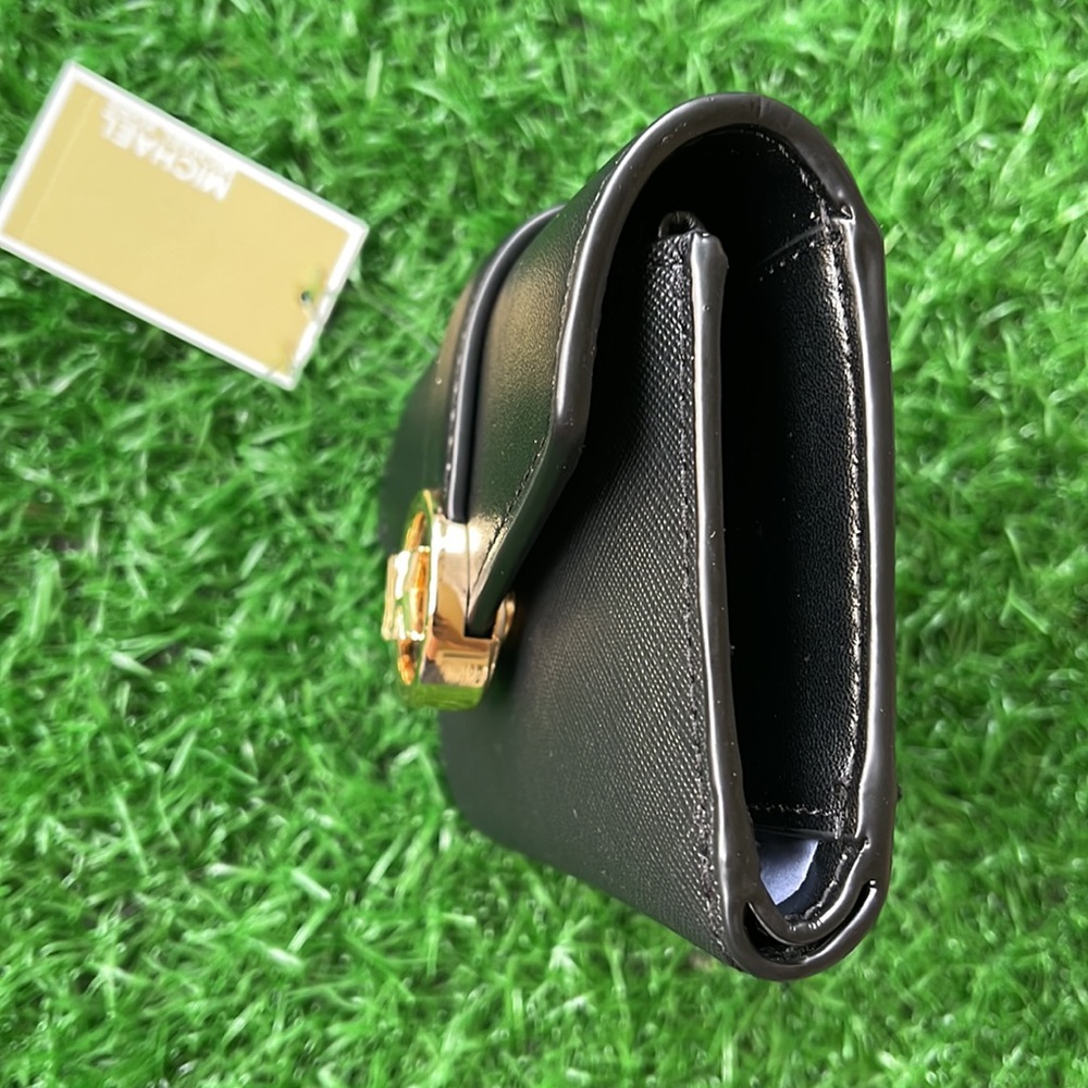 MICHAEL KORS CARMEN MEDIUM LOGO AND FAUX LEATHER WALLET BLACK - Picture 3 of 16